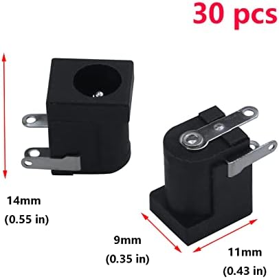 Antrader 30шт 5.5 mm x 2,1 мм, 3-Пинов Конектор За Монтаж на печатни платки С жак захранване dc