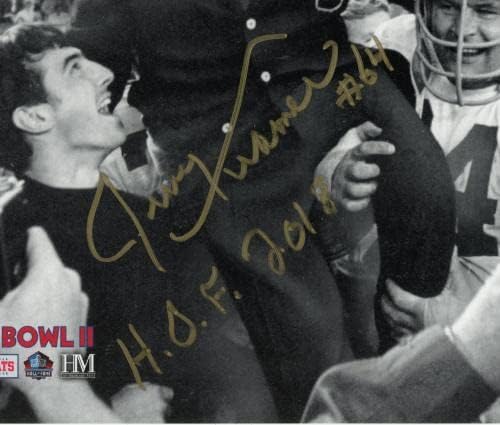 Джери Крамър, подписано снимка на НФЛ Грийн Бей Пэкерс без рамка 8 × 10 – Ломбарди и играчите с надпис HOF 2018 - Снимки