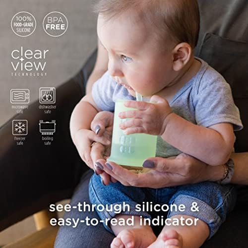 Силиконовата Тренировочная чаша Olababy със сламен капак (Сиреневая) + Комплект за детски маникюр