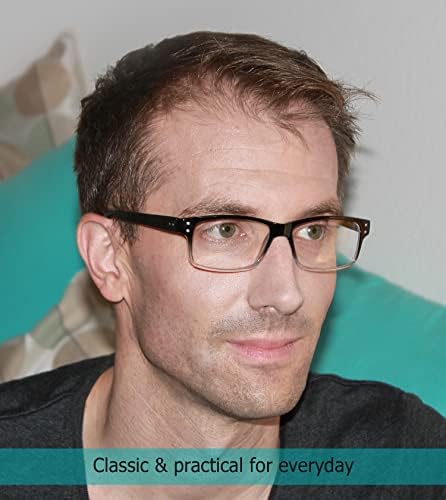 LUR 6 опаковки класически очила за четене + 3 опаковки на метални очила за четене в полукръгла рамка (общо 9