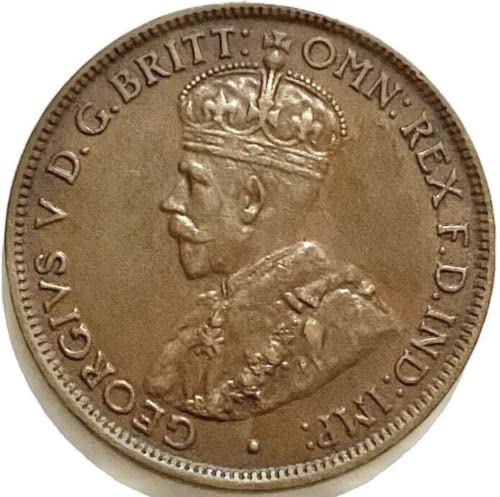 Австралийската монета 1911-1936 години в 1/2 пени. Издаден при крал Георге V, Привлекателна монета с подробности. Оценка