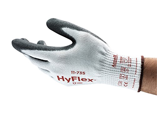 Ръкавици за защита от порязване Ansell HyFlex 11-735 - Средна якост, висока устойчивост на гумата, с Голям размер (опаковка от