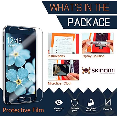 Защитно фолио Skinomi, съвместима с Motorola Motoactv (6 опаковки), Прозрачен филм TechSkin TPU със защита от
