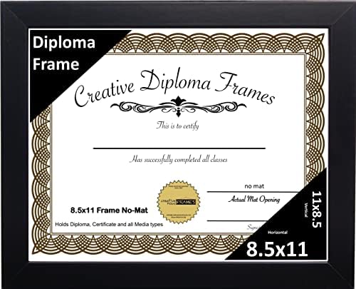 Рамка за диплома CreativePF [8,5x11bk] черен на цвят, с капацитет деления документи с размер 8.5 на 11 инча