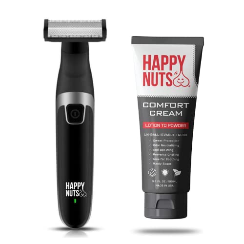 Топката крем-Дезодорант Happy Nuts Comfort за мъже и Машинка за подстригване на коса в слабините Ballber от Happy Nuts