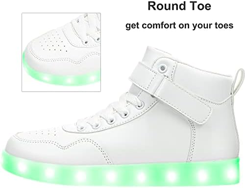 APTESOL Детски Обувки с Led Подсветка, Високи Стръмни USB Акумулаторни Мигащи Гуменки за Момчета и Момичета, Унисекс