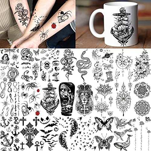 Bilizar 64 Листа, Устойчиви Временни Татуировки под формата на Цветя За женска ръка, на Врата, на Медуза, Слънчоглед,