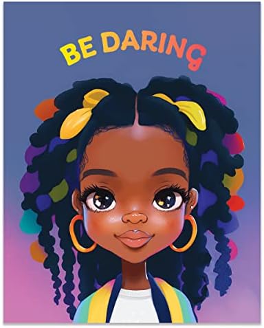Сладък арт принт за африканските момичета с позитивно твърдение | Вдъхновяващ Декор на стената за чернокожите жени и момичета