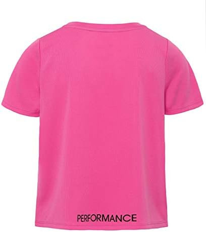 Окото тениска с къс ръкав Calvin Klein Girls'Performance, супер Розово лого, 7