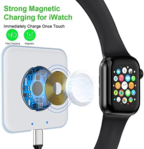 Зарядно за Apple Watch 4 в 1, Сгъваема Поставка за зарядно устройство, Зарядно устройство за смарт часа, Мультизарядный