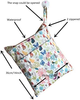 Мокра Суха Чанта за Детски Текстилен Пелена Чанта за Памперси за Еднократна употреба с Два Джоба с Цип