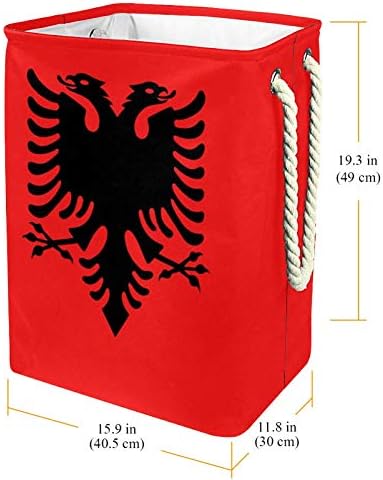 Unicey Знаме на Албания Кошница за дрехи, Сгъваема Кошница за Съхранение на Детска количка