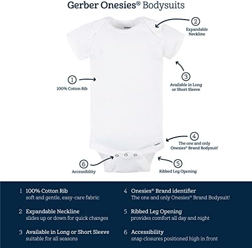Gerber унисекс-детски Тела с къс ръкав в 8 опаковки