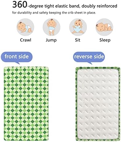 Чаршаф за легло в стил Зелен мъх, Стандартен Чаршаф за матрак на детско креватче Меки и Дишащи Кърпи -Бебешки Кърпи за момичета