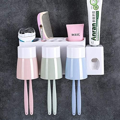 LIXFDJ Стенни четка за баня Caddy, Автоматичен Опаковка на паста за зъби, Набор от Притежателите на Четка за зъби, за