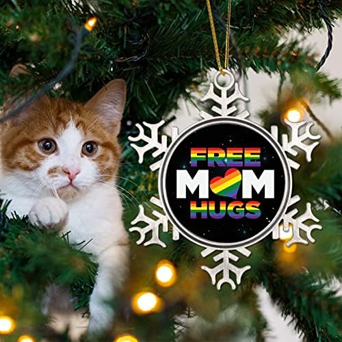 Украса на Коледна Елха Безплатно Майка Прегръща ЛГБТ Украса Гей Забавен Коледен Окачен Декор Бисексуална Дъгова