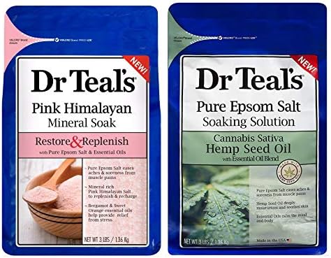 Подаръчен комплект Dr. Teal's Pure Английска Сол за накисване (2 опаковки от 3 кг) - Възстановява и попълване