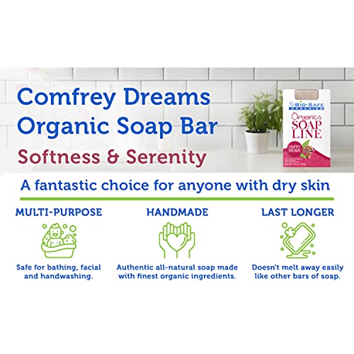 Органично Натурално отшелушивающее сапун за тяло ръчно изработени Comfrey Сънища сафлором, палма и маслини за чувствителна