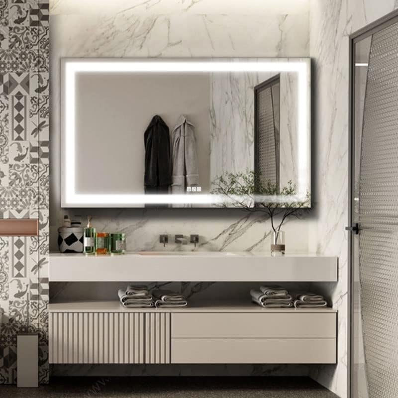 Огледало за баня MZON 24x36 инча с led осветление, Монтиране на Тоалетен огледало със защита от Замъгляване и затъмняване