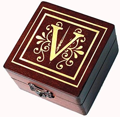 Подарък Кутия с Дървена Монограм Pongs, Ковчег За Бижута, Сватбена Декорация, Подарък за Младоженеца, Кутия за