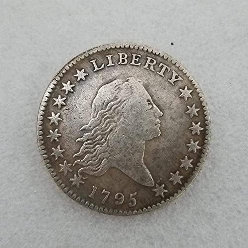 Старинни Занаяти Америка 1795 сребърно покритие Месинг и Стар Сребърен Долар Колекция Сребърни Кръгли монети