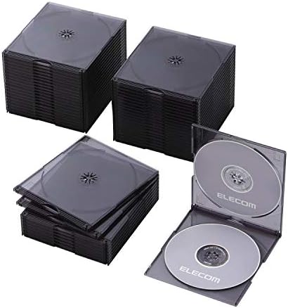 Elecom CD/ DVD в тънък пластмасов калъф, капацитет за 2 карти, 50 опаковки, прозрачни