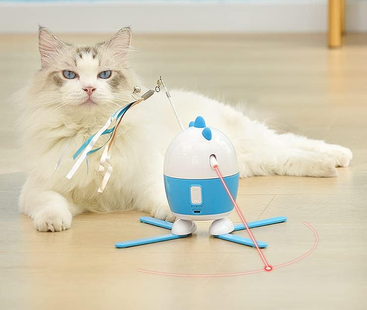 Интерактивна играчка LADUMU Котка с 3 Скорости и за зареждане чрез USB, Електрическа Играчка-Закачка за Котки в затворени