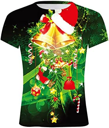 Мъжки Коледни тениски WOCACHI с къс ръкав, забавни Коледни тениски с кръгло деколте и принтом Дядо Коледа, тренировочная