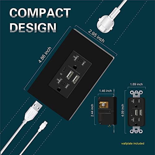 Зарядно устройство TOPELER 6.0 A черен на цвят с USB конектор, Двухшпиндельные контакти на 20 А, защитени от неоторизиран достъп,