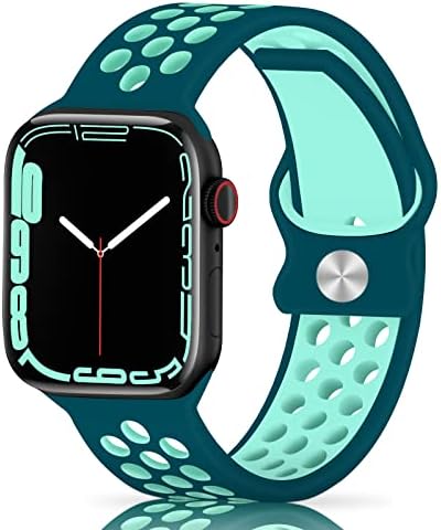 Спортни въжета N-Hocezyg, съвместими с джапанки Apple Watch 38 мм 40 мм 41 мм, Дишаща Мек Силиконов Спортен Женски Мъжки Взаимозаменяеми