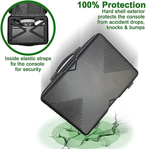 Калъф за носене Xbox Series X, съвместим с конзола XSX / контролери / слушалки / игри и други аксесоари - Защитно пътен