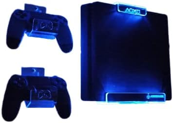 Монтиране на стена за Playstation 4 PS4 с комплект Многоцветен led подсветка + 2 стойки за управление (PS4 PRO)