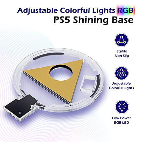 Led поставка Mcbazel RGB за PS5, Вертикална Стойка с Регулируема основа на конзолата с 4 Режима на осветление за конзолата