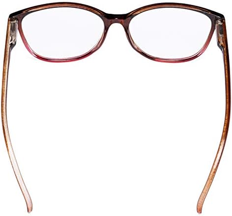 CessBlu Дамски Очила за четене, 5 Двойки, Големи Очила за Четене за Жени, Дизайн Котешко око за Четене с Пружинным тръба