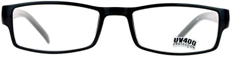 SA106 Черни Тесни Правоъгълни Кутия Шарнирные Пластмасови Очила С Прозрачни Лещи