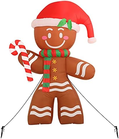 8-Подножието Коледни Надуваеми Украшения, Човечето човече с Вградени светодиоди, Надуваеми Надуваеми играчки за Коледно