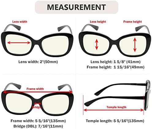 Компютърни очила Eyekepper за жени, Очила за четене Голям размер, Блокиране на Синя светлина, Кафява Ивица +1,50