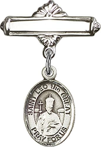 Детски икона Jewels Мания за талисман на Св. Лъв и полирани игла за иконата | Детски иконата е от Сребро с амулет Свети Лъв