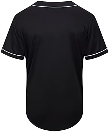Празна Бейзболна Майк KUAIPAO, Однотонная Трикотажная Риза с къс ръкав, Спортни форма за мъже и Жени (Бял, Черен,