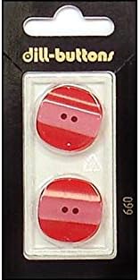 Копчета от копър 23 mm 2 елемента с 2 Дупки, Цвят Червен