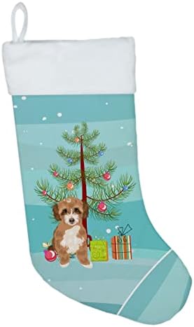 Carolin's Treasures WDK3036CS Драскат Трицветна 2 Коледни Чорапи, чорапи за висящи пред камината, Коледен Сезон