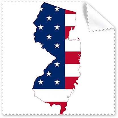Ню Джърси, САЩ Карта Звезди Ленти Флаг Форма Плат За Почистване на Екрана на Телефона за Пречистване на Точки 5шт