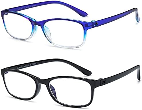 EYEURL 2 Опаковки Очила за четене с блокиране на синя светлина за жените - Леки Компютърни Очила за четене TR90