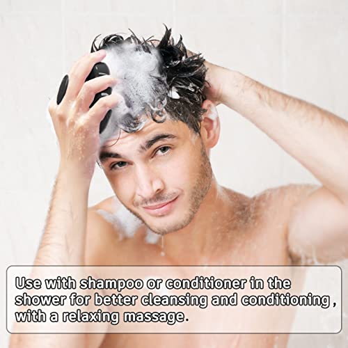 FREATECH Актуализирана четка-шампоан-масажор за косата и кожата на главата с 2 вида силиконови плавниците, Фино