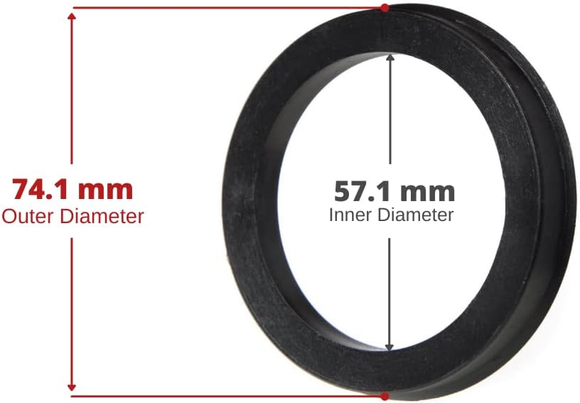 Характеристики на схеми Външен диаметър от 74,1 mm до 57,1 мм Вътрешен Диаметър Черни Пластмасови Пръстени от поликарбонат,
