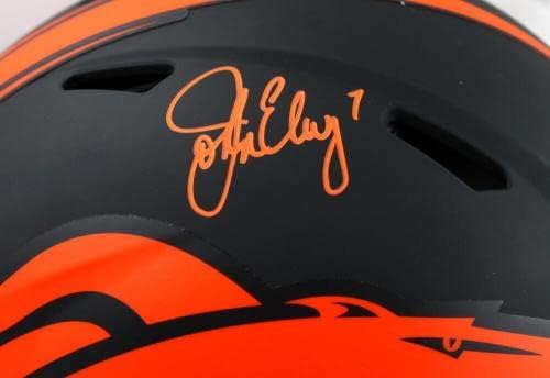 Джон Элвей подписа Автентичен каска Denver Broncos F/S Eclipse Speed с автограф на Джон Элвея -BeckettWHolo - Каски NFL
