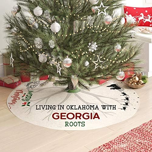 Пола за Коледната елха Мама и аз 44 инча - Живот в Оклахома с Корени от Джорджия - Коледна Украса За дома и на улицата,
