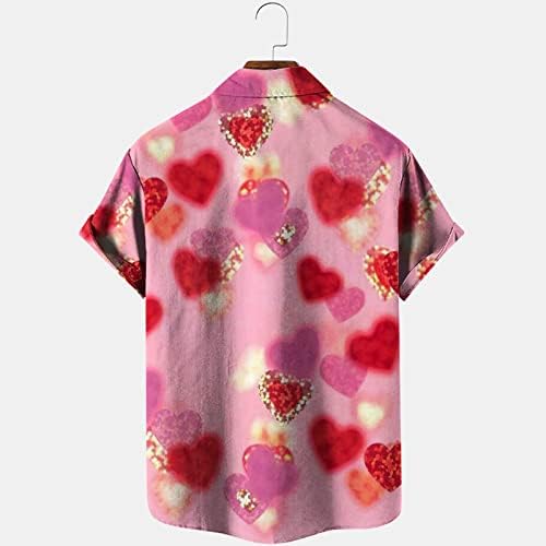 3D Тениски с изображение на Сърцето Любов за Мъже, Блузи с Къс Ръкав Размер Плюс, Мъжки Годишна Ежедневна Риза Свободно Намаляване