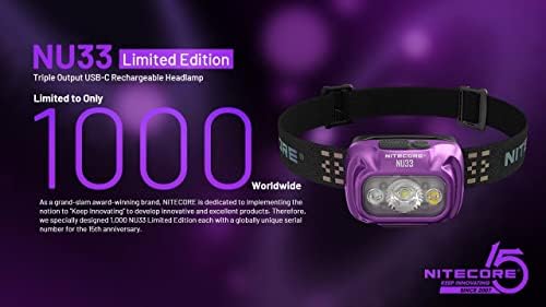 ОГРАНИЧЕНО ИЗДАНИЕ: Акумулаторна фаровете Mystic Purple Nitecore NU33 с троен изход USB-C - 700 Лумена