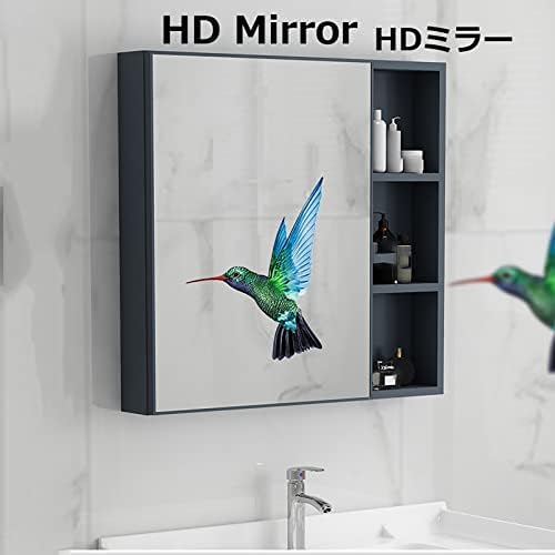 Комплект за баня, Стенен Огледален Гардероб Със Закачалка за Кърпи, Гардероб за съхранение на Над Тоалетна С Огледало,